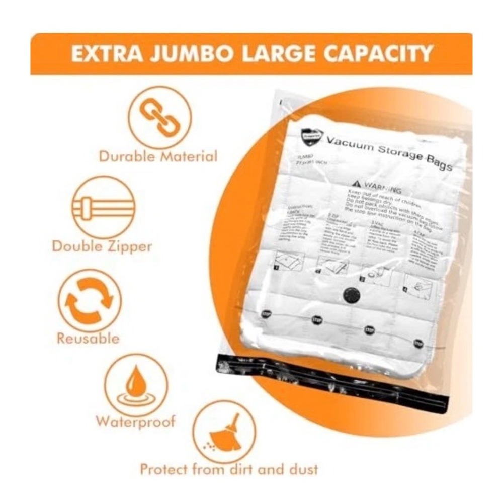 24 Pack Vacuum Storage Bags with Electric Pump, 5 Jumbo, 5 Large, 5 Medium, 5 Sm - Picture 9 of 9